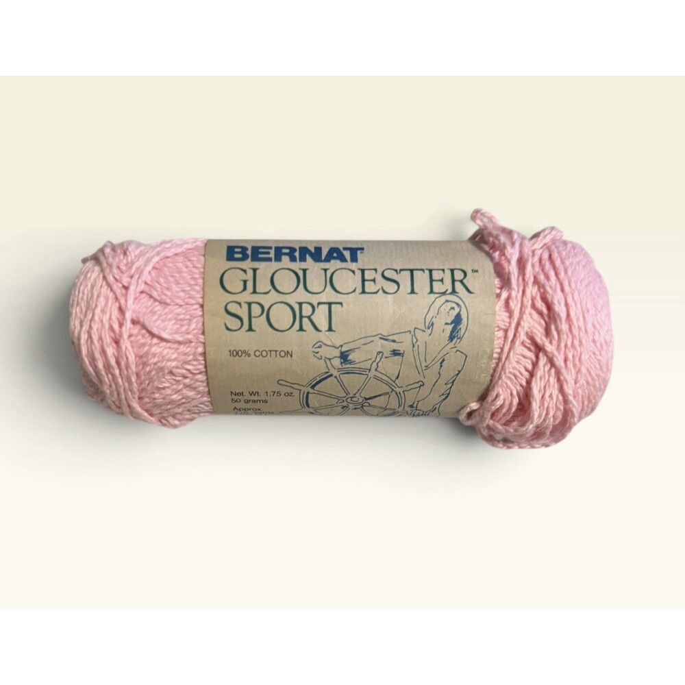 Bernat Gloucester Sport 100% Cotton Yarn Petal Pink 1.75oz Vintage Craft